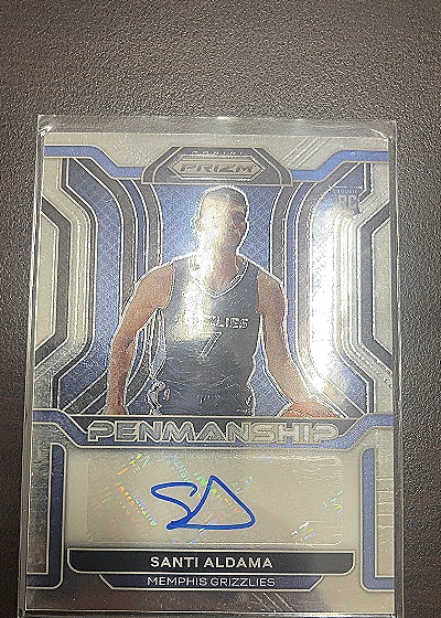 2021 Panini Prizm Santi Aldama Rookie Penmanship Auto — front