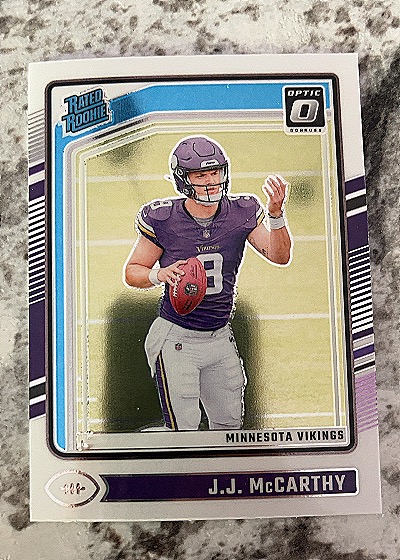 2024 Panini Donruss Optic #235 J.J. McCarthy Rated Rookie Minnesota Vikings — front