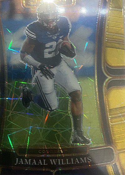 2023 Panini Select Draft Picks #49 Jamaal Williams Gold Lazer Prizm — front