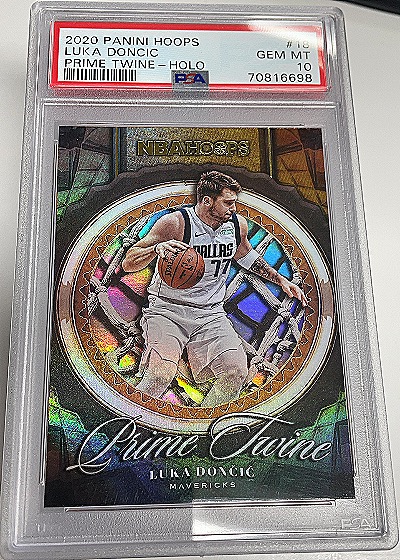 2020 Panini Hoops #18 Luka Doncic Prime Twine Holo — front