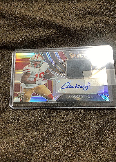 2020 Panini Select Deebo Samuel Rookie Patch Auto — front