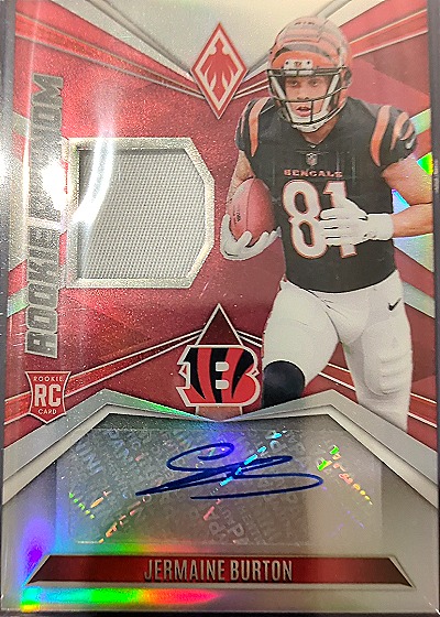 2024 Panini Phoenix Rookie Phenom Patch Auto Jermaine Burton — front