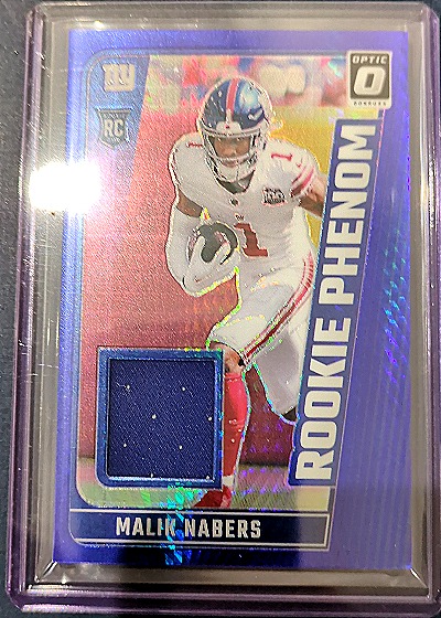 2024 Donruss Optic Rookie Phenom Blue Hyper Malik Nabers Patch — front