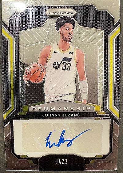 2024-25 Panini Prizm Penmanship Johnny Juzang Auto #PNM-JJJ Utah Jazz — front
