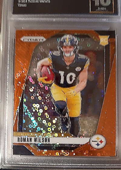 2024 Panini Prizm #10 Roman Wilson Orange Disco — front