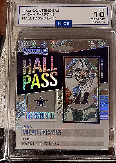2023 Panini Contenders Hall Pass Silver #16 Micah Parsons — front