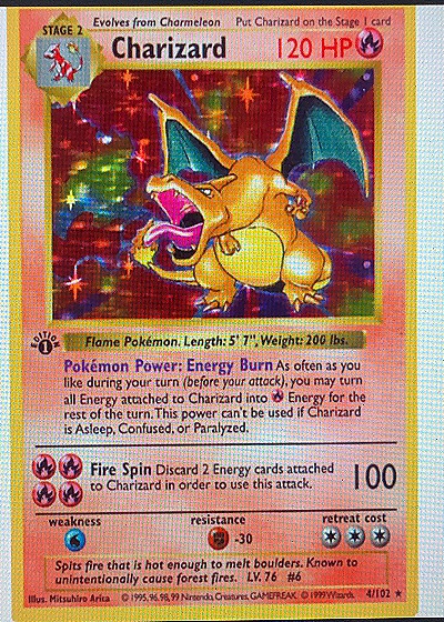 1999 Pokémon Base Set #4 Charizard — front