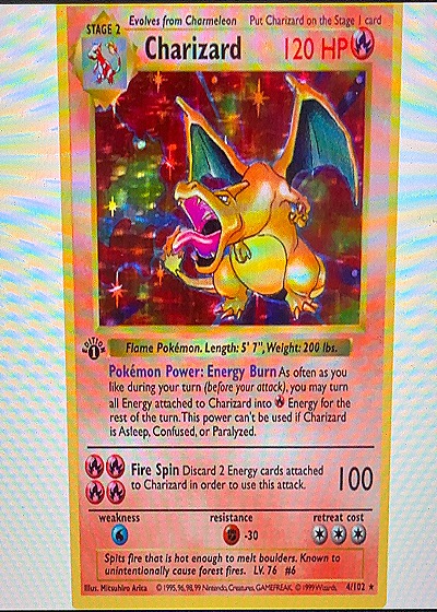1999 Pokémon Base Set #4 Charizard — front