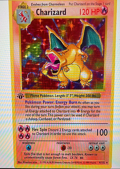1999 Pokémon Base Set #4/102 Charizard Holo — front