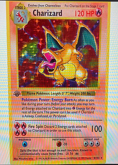 1999 Pokémon Base Set #4 Charizard — front