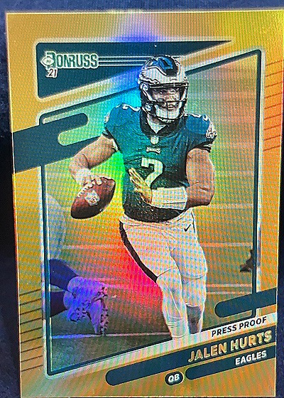 2021 Donruss Press Proof Gold #108 Jalen Hurts — front
