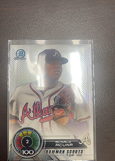 2017 Bowman Chrome Ronald Acuna Bowman Scouts Top 100 #2 — front