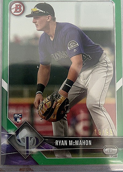 2018 Bowman #99 Ryan McMahon Colorado Rockies — front