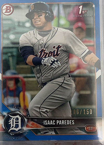 2018 Bowman Baseball Prospects Isaac Paredes #106/150 — front