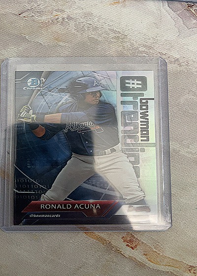 2018 Bowman Chrome #-RA Ronald Acuna Jr. Bowman Trending Rookie Card — front