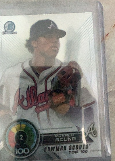 2018 Bowman Chrome Scouts' Top 100 #BTP-2 Ronald Acuna Jr. — front