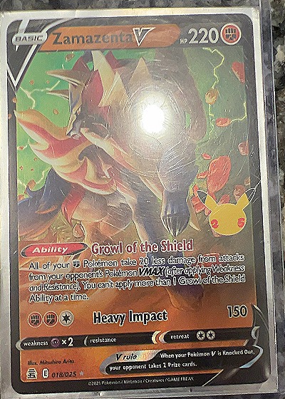 2021 Pokémon Celebrations Zamazenta V #018/025 — front