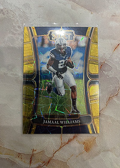 2023 Panini Select Draft Picks Concourse Gold Lazer Prizm #49 Jamaal Williams — front