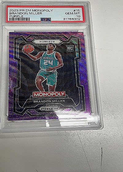 2023 Panini Prizm Monopoly #15 Brandon Miller Purple Wave RC — front