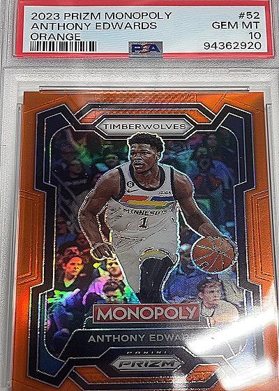 2023 Panini Prizm Monopoly #52 Anthony Edwards Orange — front