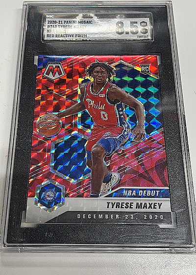 2020-21 Panini Mosaic #263 Tyrese Maxey NBA Debut Rookie — front