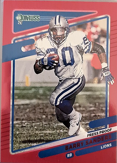 2021 Donruss #173 Barry Sanders Press Proof Red — front