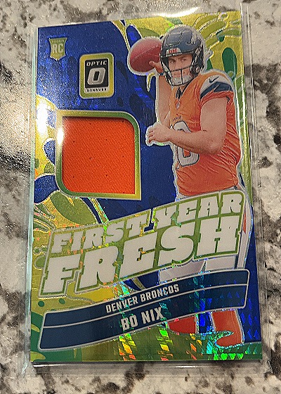 2024 Panini Donruss Optic Bo Nix First Year Fresh Patch #FYF-BNX — front