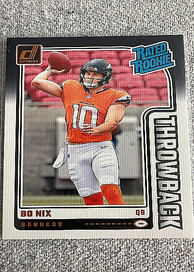 2024 Donruss #46 Bo Nix Rated Rookies Throwback — front