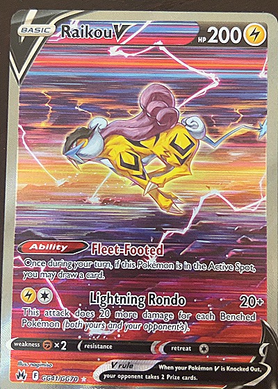 2023 Pokémon Crown Zenith GG41/GG70 Raikou V — front