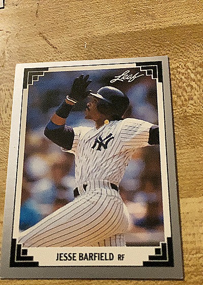 1991 Leaf #308 Jesse Barfield — front