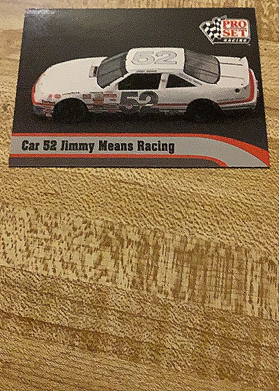 1992 Pro Set Racing #37 Jimmy Means — front