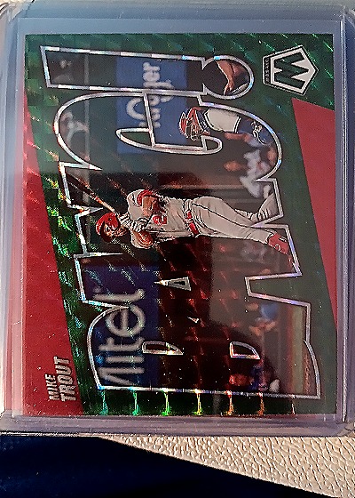 2022 Panini Mosaic Bang! Green #BG-8 Mike Trout — front