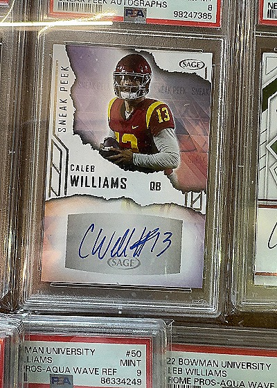 2023 Sage Hit Sneak Peek Autographs #SPA-CW Caleb Williams — front