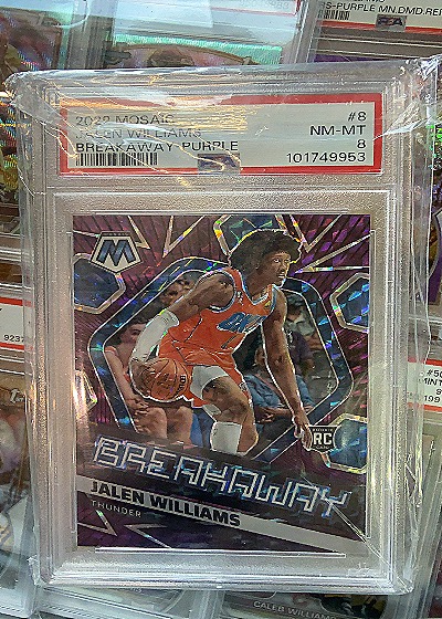 2022 Panini Mosaic #8 Jalen Williams Breakaway Purple — front