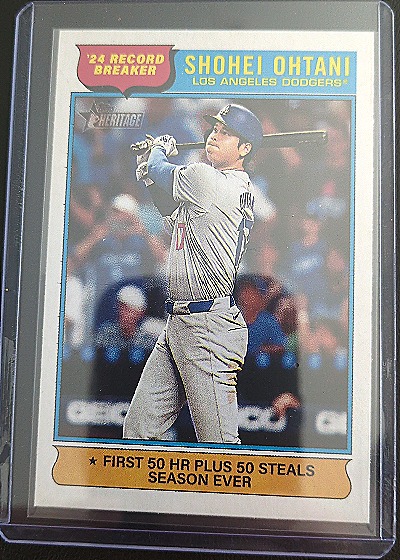 2025 Topps Heritage #1 Shohei Ohtani '24 Record Breaker — front