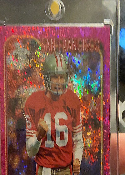 2023 Leaf Metal Pro Set Joe Montana Pre-Production Proof #1/1 — front