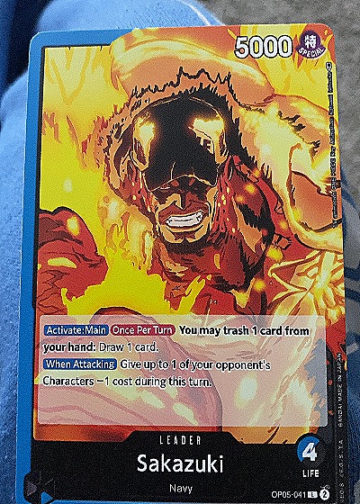 2023 One Piece Card Game OP05-041 Sakazuki Leader — front