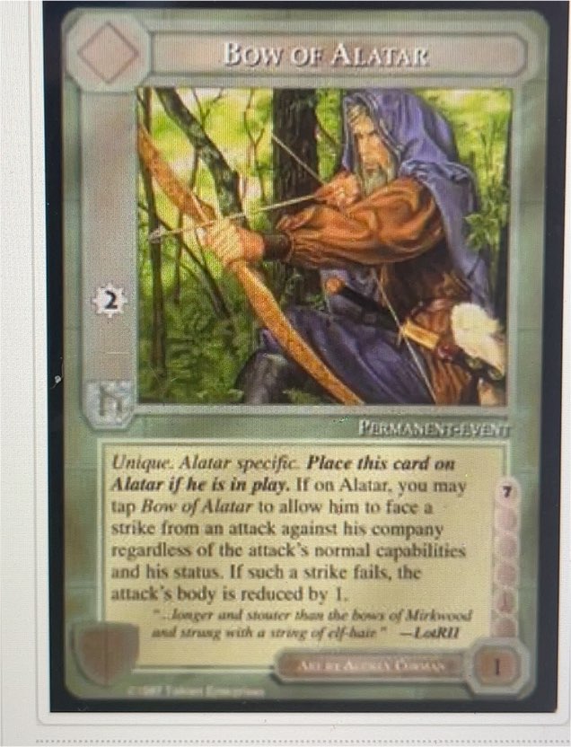 Middle-Earth CCG Bow of Alatar — front