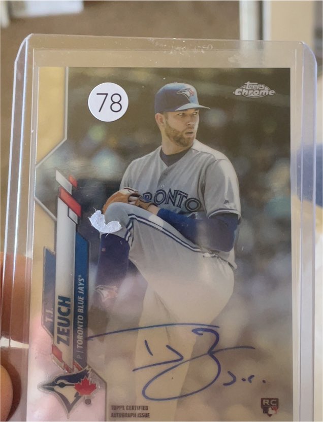 2020 Topps Chrome Rookie Autographs #RA-TZ T.J. Zeuch — front
