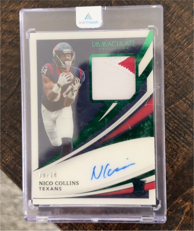 2021 Panini Immaculate Collection #19/18 Nico Collins — front