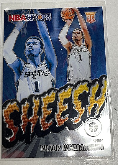 2023-24 Panini NBA Hoops Premium Stock #12 Victor Wembanyama Sheesh Rookie Card — front