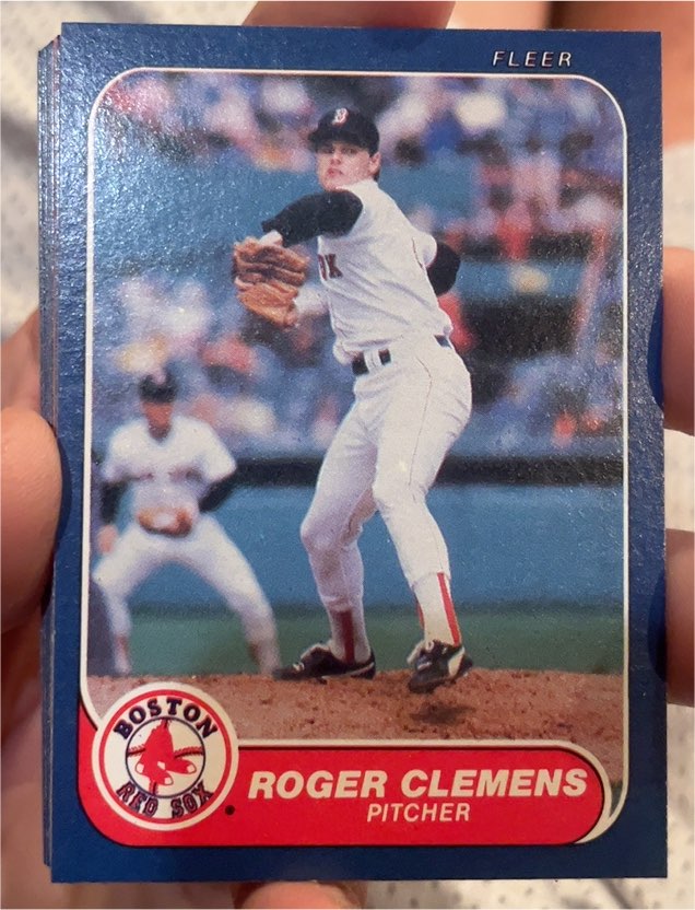 1986 Fleer #345 Roger Clemens — front