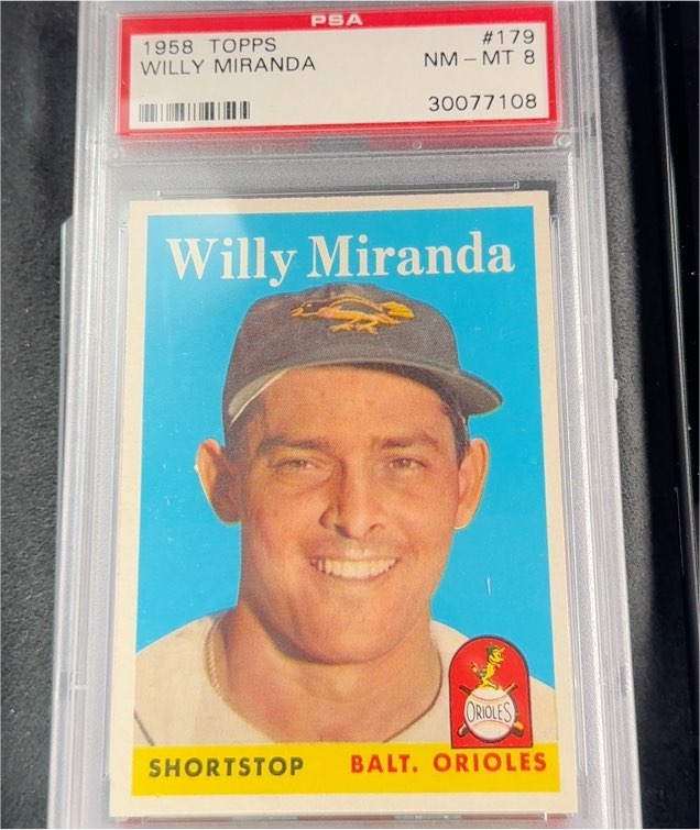 1958 Topps #179 Willy Miranda — front