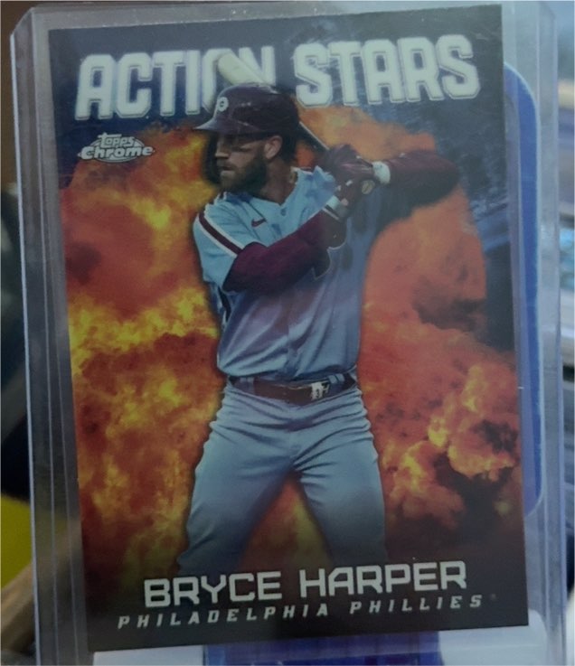 2023 Topps Chrome Update #ASC-16 Bryce Harper Action Stars Philadelphia Phillies — front