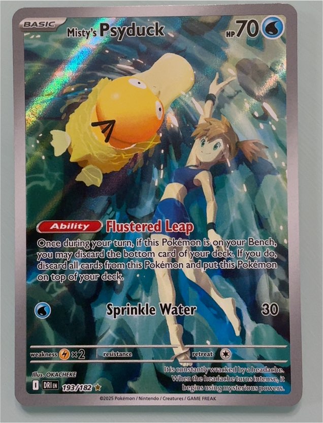 2025 Pokémon Destined Rivals #193 Misty's Psyduck Illustration Rare — front