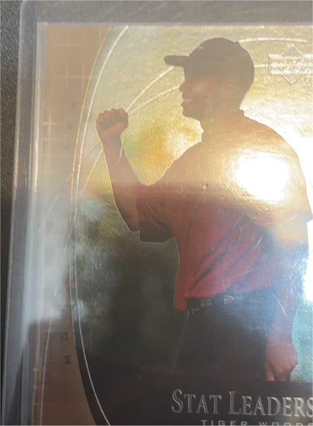2000 Upper Deck Stat Leaders #SL-1 Tiger Woods — front