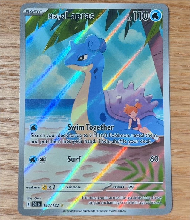 2025 Pokémon Destined Rivals #194 Misty's Lapras Illustration Rare — front
