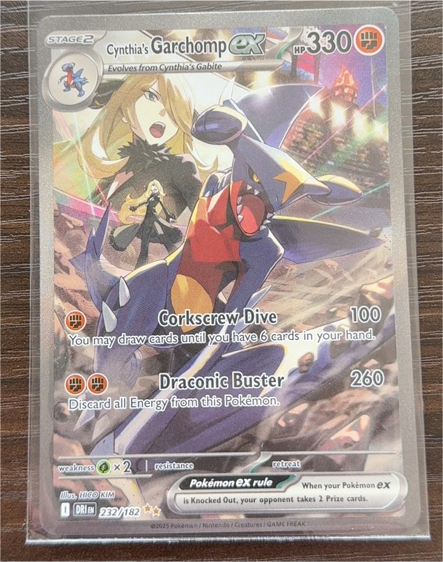 2025 Pokémon Destined Rivals #232/182 Cynthia's Garchomp ex — front