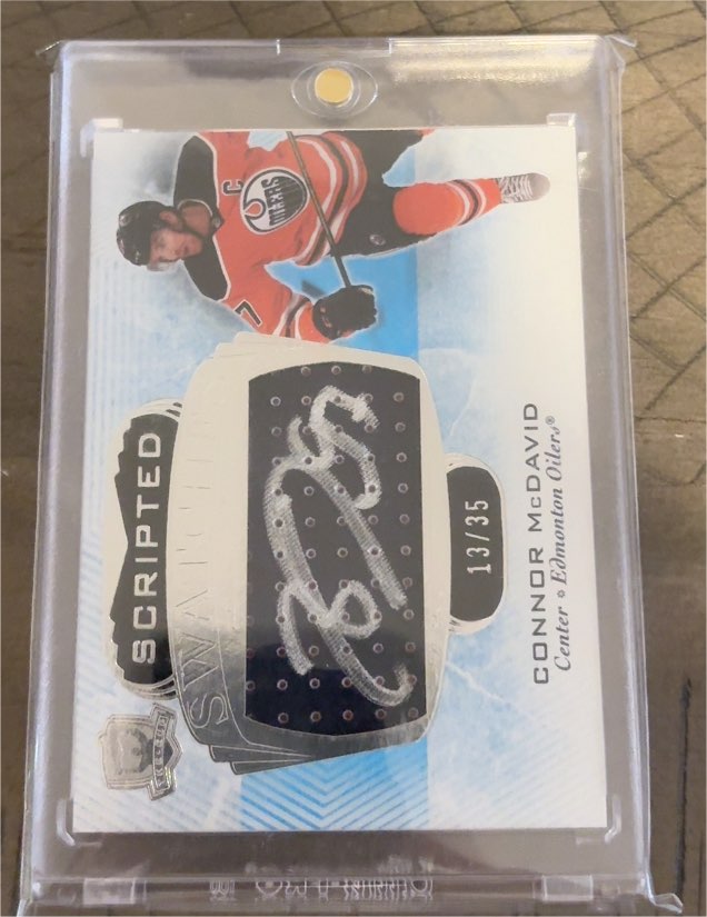 2021 Upper Deck The Cup Scripted Swatches Auto Patch #Connor McDavid — front