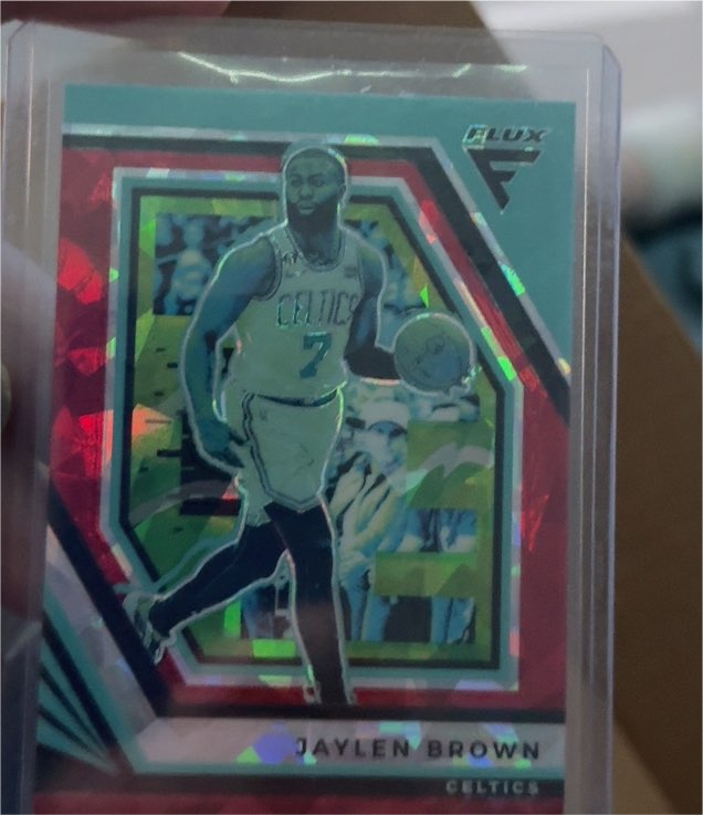2022-23 Panini Flux Red Cracked Ice Prizm #62 Jaylen Brown — front